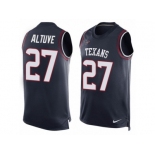 Men's Nike Houston Texans #27 Jose Altuve Limited Navy Blue Player Name & Number Tank Top NFL Jersey