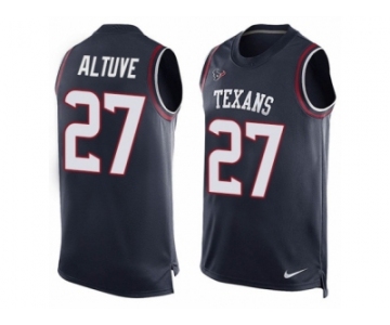 Men's Nike Houston Texans #27 Jose Altuve Limited Navy Blue Player Name & Number Tank Top NFL Jersey