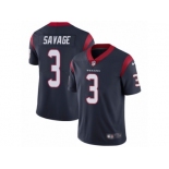 Men's Nike Houston Texans #3 Tom Savage Vapor Untouchable Limited Navy Blue Team Color NFL Jersey