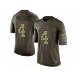 Men's Nike Houston Texans #4 Deshaun Watson Limited Green Salute to Service NFL Jersey