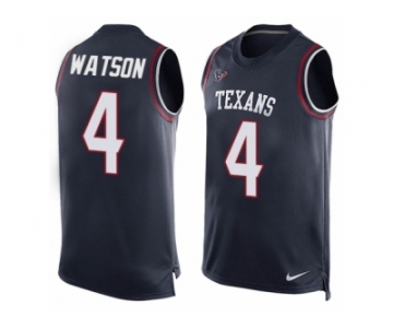 Men's Nike Houston Texans #4 Deshaun Watson Limited Navy Blue Player Name & Number Tank Top NFL Jersey