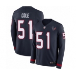 Men's Nike Houston Texans #51 Dylan Cole Limited Navy Blue Therma Long Sleeve NFL Jersey