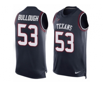 Men's Nike Houston Texans #53 Max Bullough Limited Navy Blue Player Name & Number Tank Top NFL Jersey