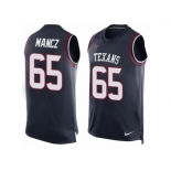 Men's Nike Houston Texans #65 Greg Mancz Limited Navy Blue Player Name & Number Tank Top NFL Jersey