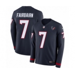 Men's Nike Houston Texans #7 Ka'imi Fairbairn Limited Navy Blue Therma Long Sleeve NFL Jersey