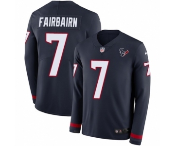 Men's Nike Houston Texans #7 Ka'imi Fairbairn Limited Navy Blue Therma Long Sleeve NFL Jersey