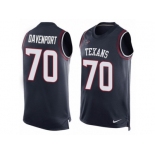 Men's Nike Houston Texans #70 Julien Davenport Limited Navy Blue Player Name & Number Tank Top NFL Jersey