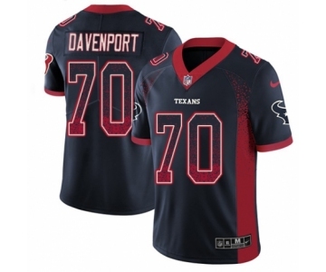 Men's Nike Houston Texans #70 Julien Davenport Limited Navy Blue Rush Drift Fashion NFL Jersey