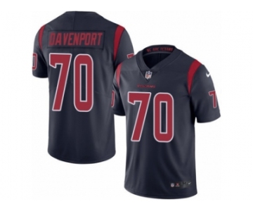 Men's Nike Houston Texans #70 Julien Davenport Limited Navy Blue Rush NFL Jersey