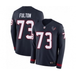 Men's Nike Houston Texans #73 Zach Fulton Limited Navy Blue Therma Long Sleeve NFL Jersey