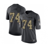 Men's Nike Houston Texans #74 Kendall Lamm Limited Black 2016 Salute to Service NFL Jersey