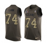 Men's Nike Houston Texans #74 Kendall Lamm Limited Green Salute to Service Tank Top NFL Jersey