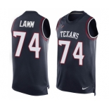 Men's Nike Houston Texans #74 Kendall Lamm Limited Navy Blue Player Name & Number Tank Top NFL Jersey