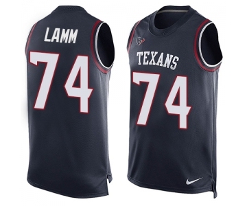 Men's Nike Houston Texans #74 Kendall Lamm Limited Navy Blue Player Name & Number Tank Top NFL Jersey