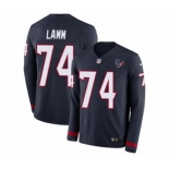 Men's Nike Houston Texans #74 Kendall Lamm Limited Navy Blue Therma Long Sleeve NFL Jersey