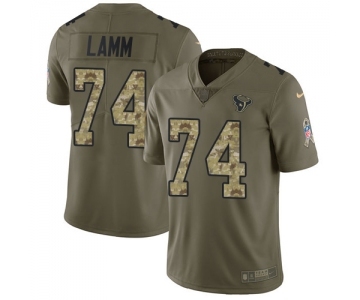 Men's Nike Houston Texans #74 Kendall Lamm Limited Olive Camo 2017 Salute to Service NFL Jersey