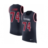 Men's Nike Houston Texans #74 Kendall Lamm Navy Blue Rush Player Name & Number Tank Top NFL Jersey