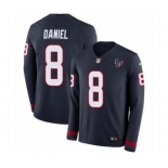 Men's Nike Houston Texans #8 Trevor Daniel Limited Navy Blue Therma Long Sleeve NFL Jersey