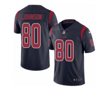 Men's Nike Houston Texans #80 Andre Johnson Limited Navy Blue Rush NFL Jersey