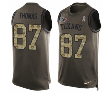 Men's Nike Houston Texans #87 Demaryius Thomas Limited Green Salute to Service Tank Top NFL Jersey