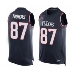 Men's Nike Houston Texans #87 Demaryius Thomas Limited Navy Blue Player Name & Number Tank Top NFL Jersey