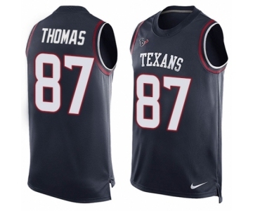 Men's Nike Houston Texans #87 Demaryius Thomas Limited Navy Blue Player Name & Number Tank Top NFL Jersey