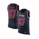 Men's Nike Houston Texans #87 Demaryius Thomas Navy Blue Rush Player Name & Number Tank Top NFL Jersey