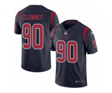 Men's Nike Houston Texans #90 Jadeveon Clowney Limited Navy Blue Rush NFL Jersey