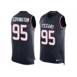 Men's Nike Houston Texans #95 Christian Covington Limited Navy Blue Player Name & Number Tank Top NFL Jersey