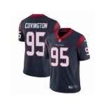 Men's Nike Houston Texans #95 Christian Covington Vapor Untouchable Limited Navy Blue Team Color NFL Jersey