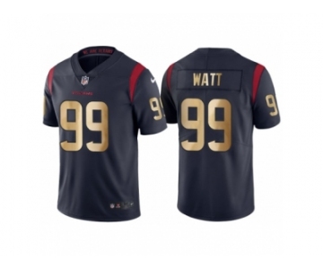 Men's Nike Houston Texans #99 J.J. Watt Navy Gold Limited Special Color Rush Jersey