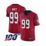 Men's Nike Houston Texans #99 J.J. Watt Red Alternate Vapor Untouchable Limited Player 100th Season NFL Jersey