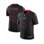 Men's Texans #4 Deshaun Watson NFL 2018 Lights Out Black Color Rush Limited Jersey