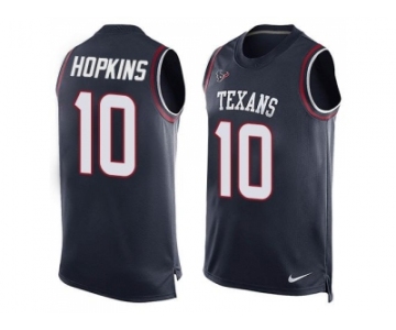 Nike Houston Texans #10 DeAndre Hopkins Navy Blue Team Color Men's Stitched NFL Limited Tank Top Jersey