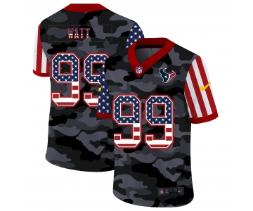 Nike Men's Houston Texans #99 Watt 2020 Nike Camo USA Salute to Service Limited Jersey