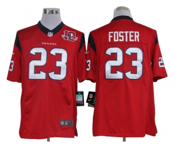 nike nfl jerseys houston texans #23 foster red[nike limited 10th patch]