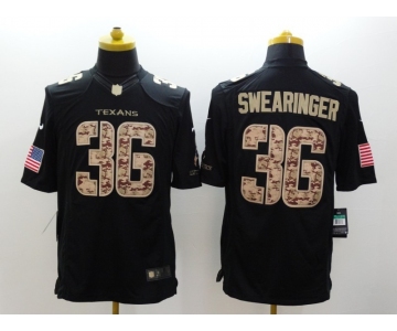 nike nfl jerseys houston texans #36 swearinger Black[salute to service limited]