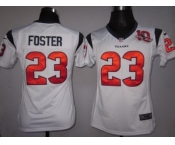 Nike women nfl jerseys Houston Texans #23 Arian Foster white [10th patch][nike]