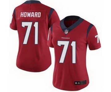 Women Houston Texans Tytus Howard #71 Red Vapor Limited Stitched NFL Jersey