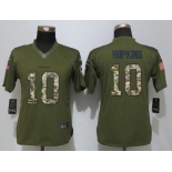 Women New Nike Houston Texans #10 Hopkins Green Salute To Service Limited Jersey