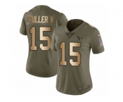 Women Nike Houston Texans #15 Will Fuller V Limited Olive Gold 2017 Salute to Service NFL Jersey