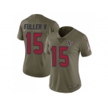 Women Nike Houston Texans #15 Will Fuller V Olive Stitched NFL Limited 2017 Salute to Service Jersey