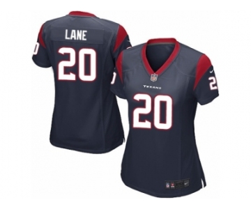 Women Nike Houston Texans #20 Jeremy Lane Game Navy Blue Team Color NFL Jersey