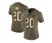 Women Nike Houston Texans #20 Jeremy Lane Limited Olive Gold 2017 Salute to Service NFL Jersey