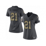 Women Nike Houston Texans #21 Marcus Gilchrist Limited Black 2016 Salute to Service NFL Jersey