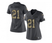 Women Nike Houston Texans #21 Marcus Gilchrist Limited Black 2016 Salute to Service NFL Jersey