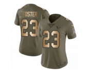 Women Nike Houston Texans #23 Arian Foster Limited Olive Gold 2017 Salute to Service NFL Jersey