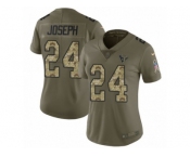 Women Nike Houston Texans #24 Johnathan Joseph Limited Olive Camo 2017 Salute to Service NFL Jersey