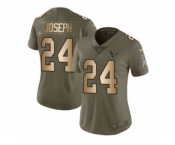 Women Nike Houston Texans #24 Johnathan Joseph Limited Olive Gold 2017 Salute to Service NFL Jersey