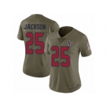 Women Nike Houston Texans #25 Kareem Jackson Limited Olive 2017 Salute to Service NFL Jersey